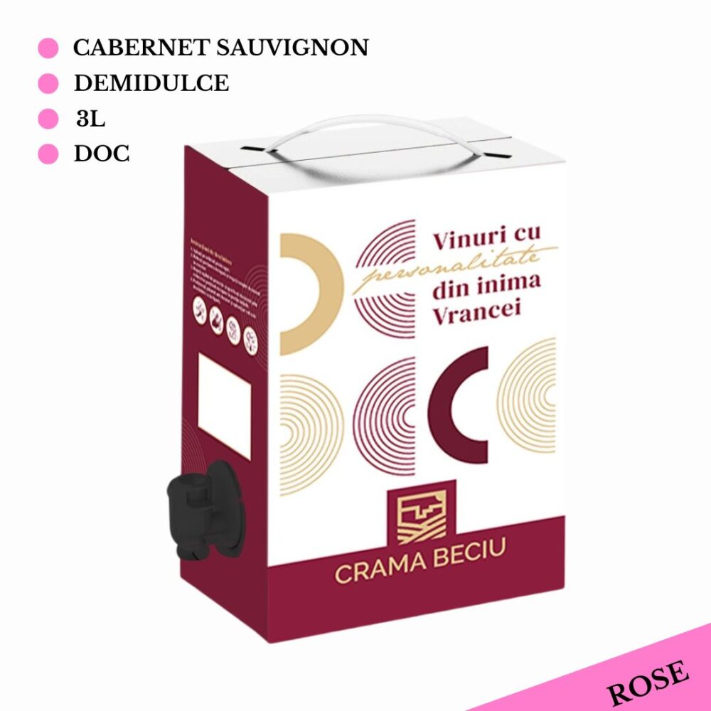 Vin Rose, Cabernet Sauvignon, Demidulce, 3L Bag in Box Bag in Box 2024-10-22